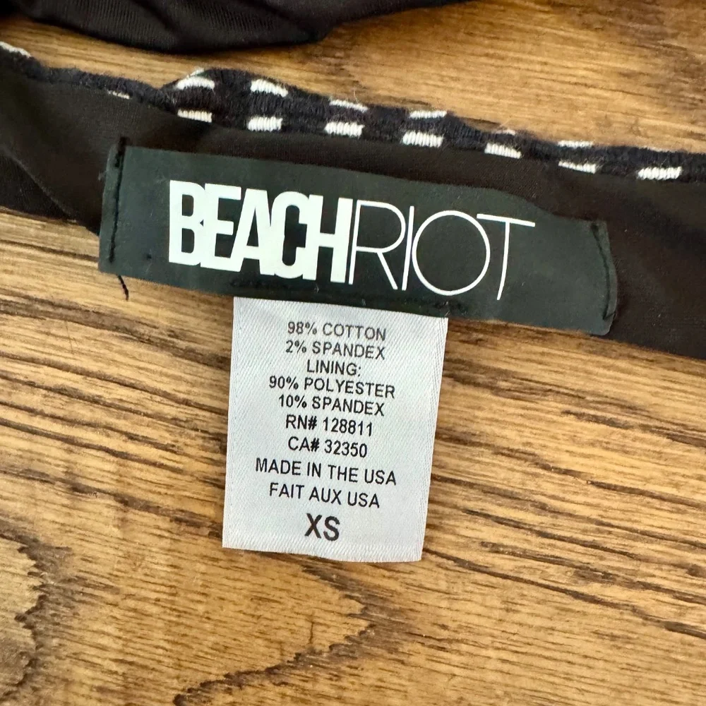 Beach‎ Riot Peyton Top Sandy Bottoms Bikini Black White Colorblock Size XS S B